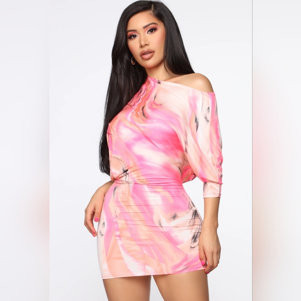 NWT Fashion Nova Dolman Craze Fuchsia Mini Dress